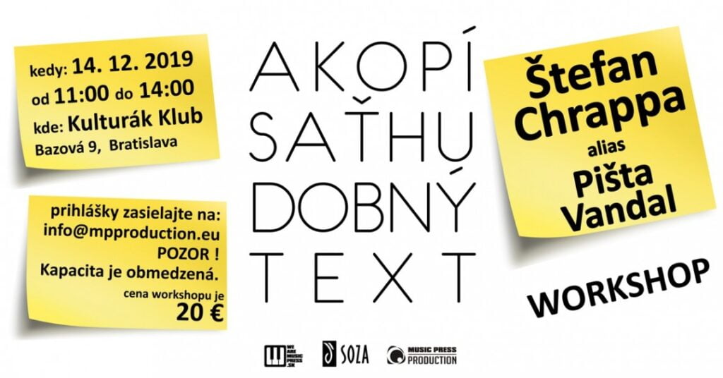 Ako písať hudobný text - Štefan Crappa