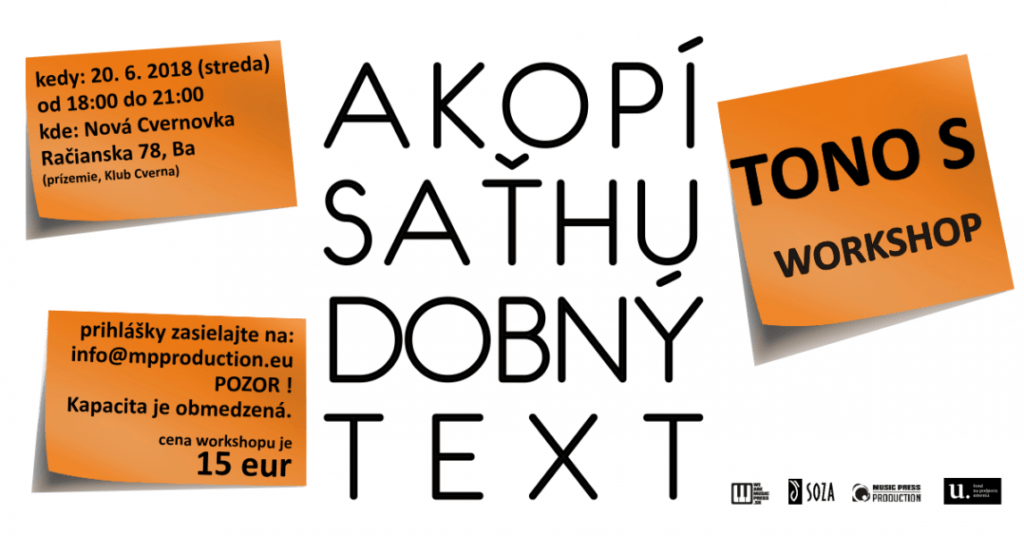 Ako písať hudobný text - Tono Suchota